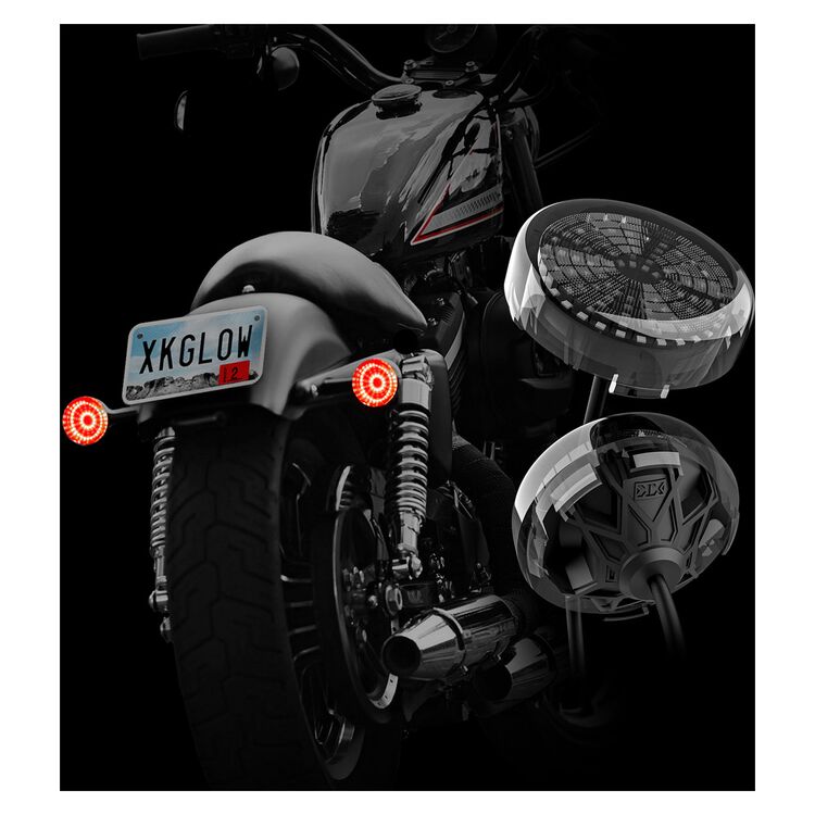 XKGLOW Pro Series Mototurnz 1157 Flat Style Rear Turn Signals For Harley