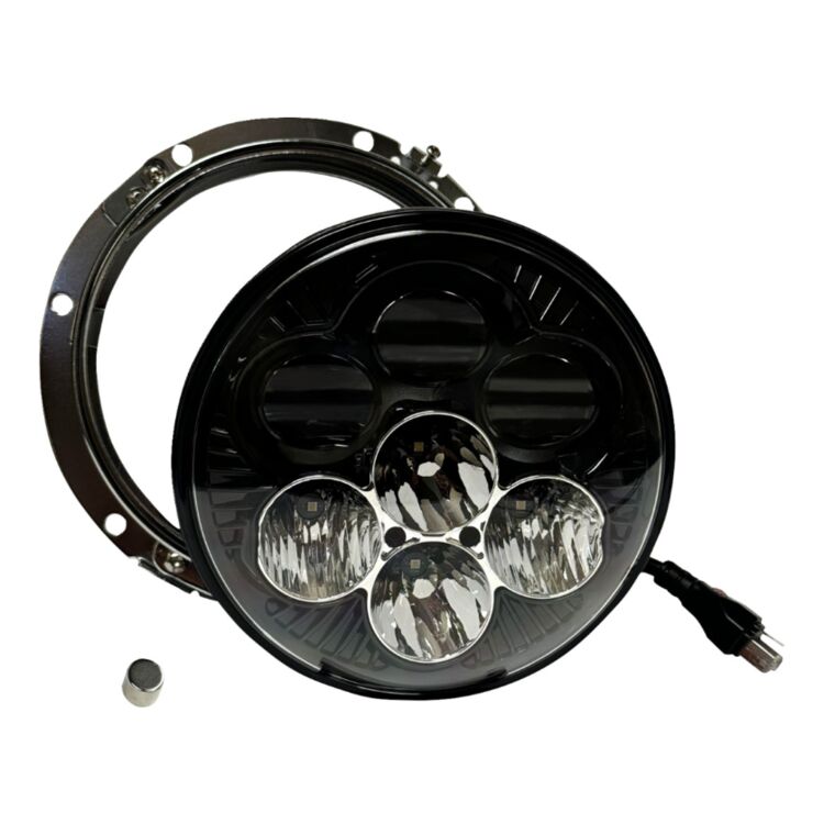 Custom Dynamics 7" Color Changing Shark Demon Headlight For Harley 1994-2016