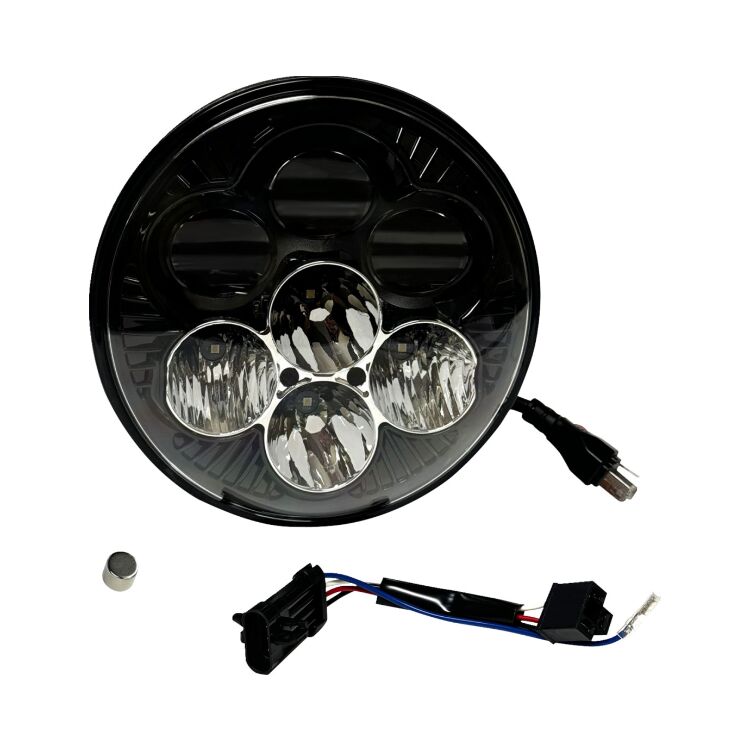 Custom Dynamics 7" Color Changing Shark Demon Headlight For Harley 1986-2025