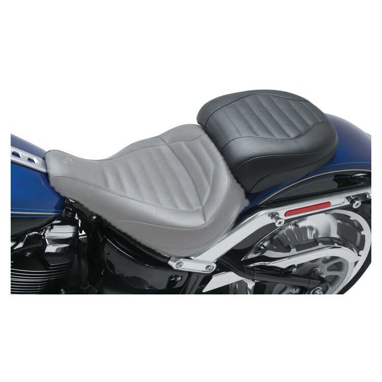 Mustang Standard Touring Tuck & Roll Passenger Seat For Harley Softail Fat Boy 2018-2026
