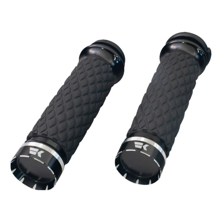 Khrome Werks Tracer Custom Contour Diamond Grips For Harley With Throttle by Wire