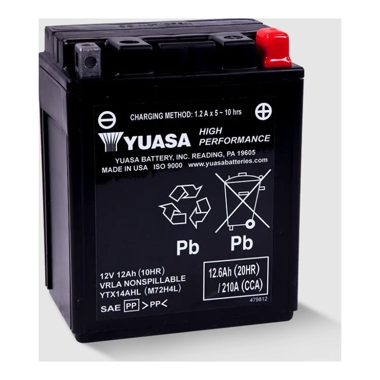 Yuasa YTX14AHL Factory Activated AGM High Performance Battery