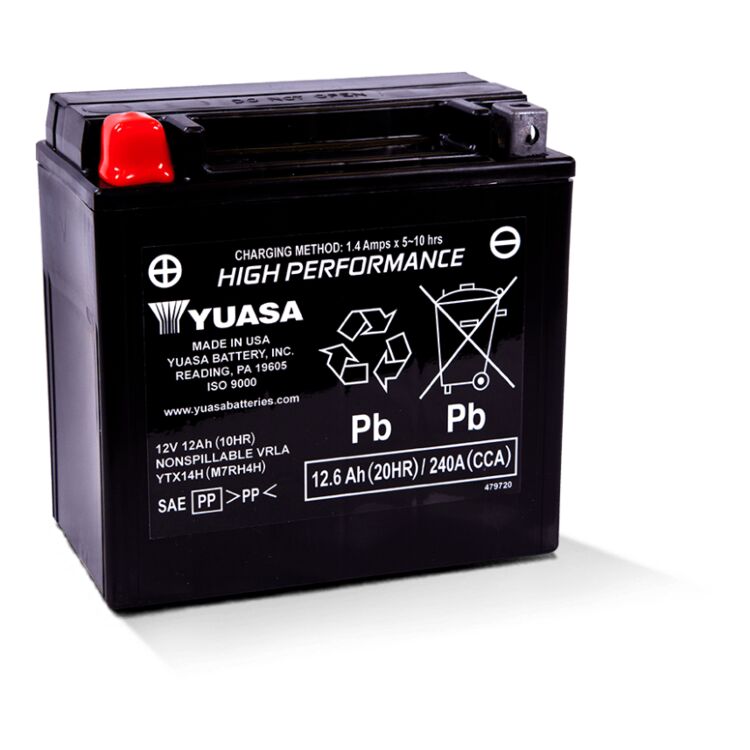 Yuasa YTX14AH Factory Activated AGM High Performance Battery