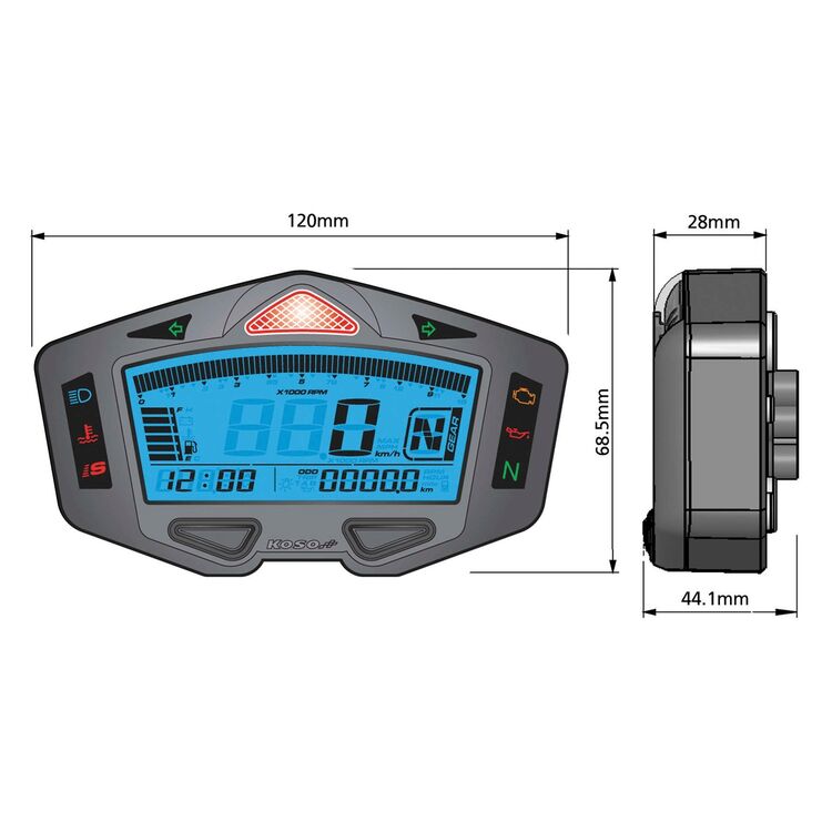 Koso DB-03 Digital LCD Speedometer [Previously Installed]