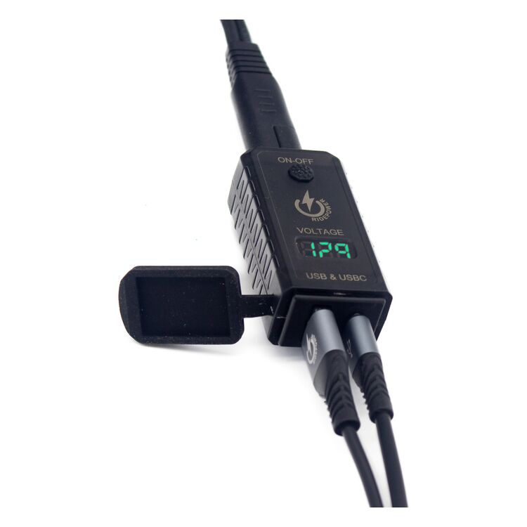 RidePower SAE To USB / USB-C Outlet With Voltage Display