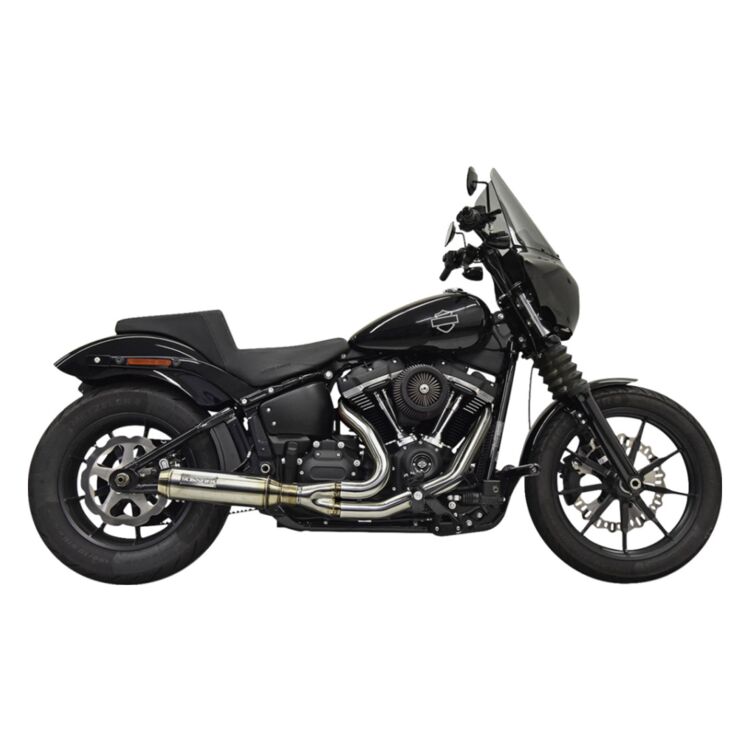 Bassani 49 State Road Rage III 2-Into-1 Exhaust System With Superbike Muffler For Harley Softail 2018-2024
