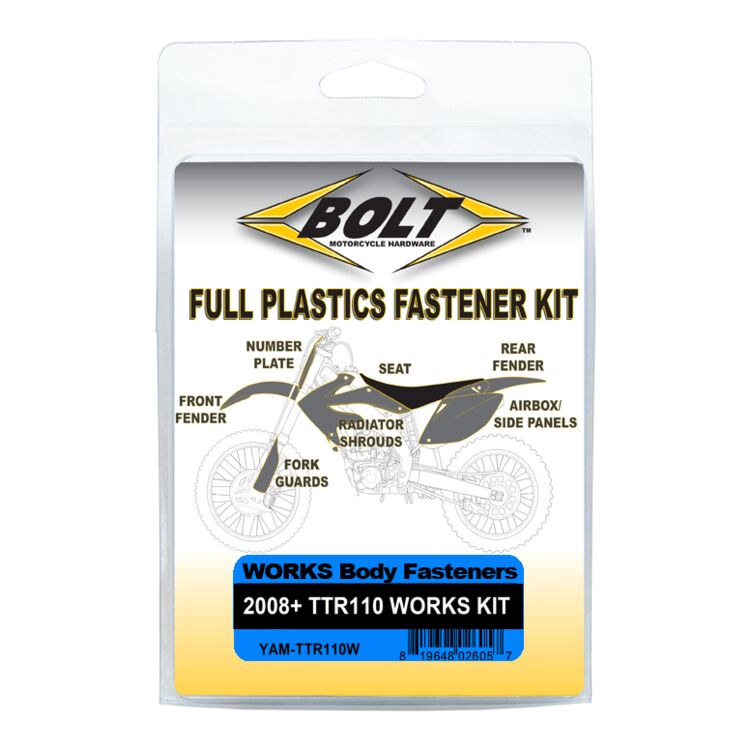 Bolt Hardware Full Plastics Fastener Kit Yamaha TT-R 110E 2008-2026