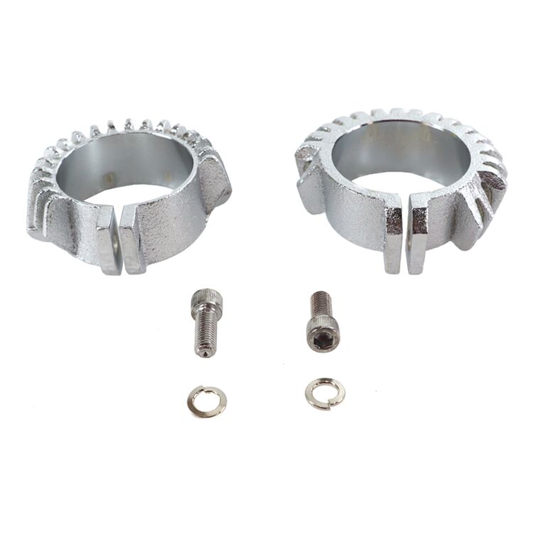 V-Twin Mfg. Replica Finned Exhaust Clamp Set For Harley Panhead 1948-1965