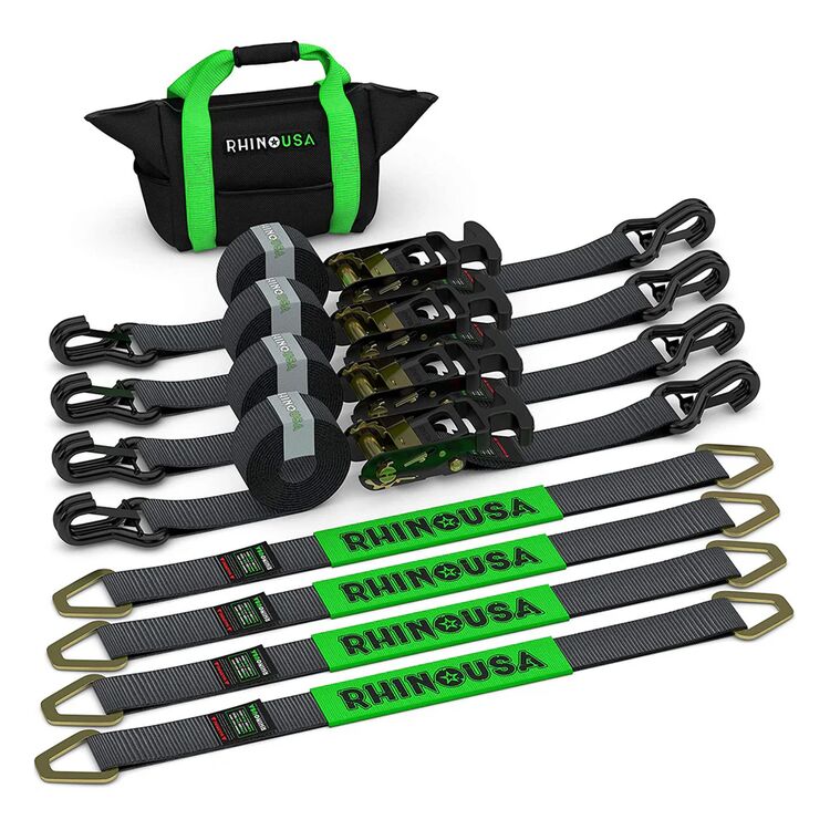 Rhino USA Heavy Duty Vehicle Tie Down Kit