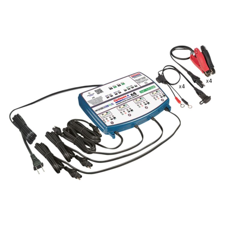 TecMate OptiMate 2 DUO 4-Bank Battery Charger / Maintainer 