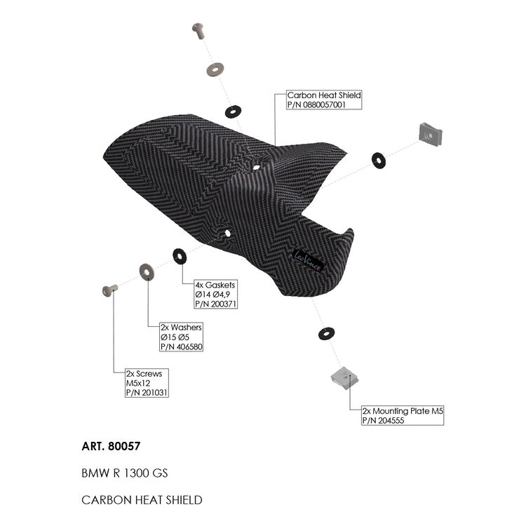 LeoVince Carbon Fiber Heat Shield BMW R1300GS 2024-2025