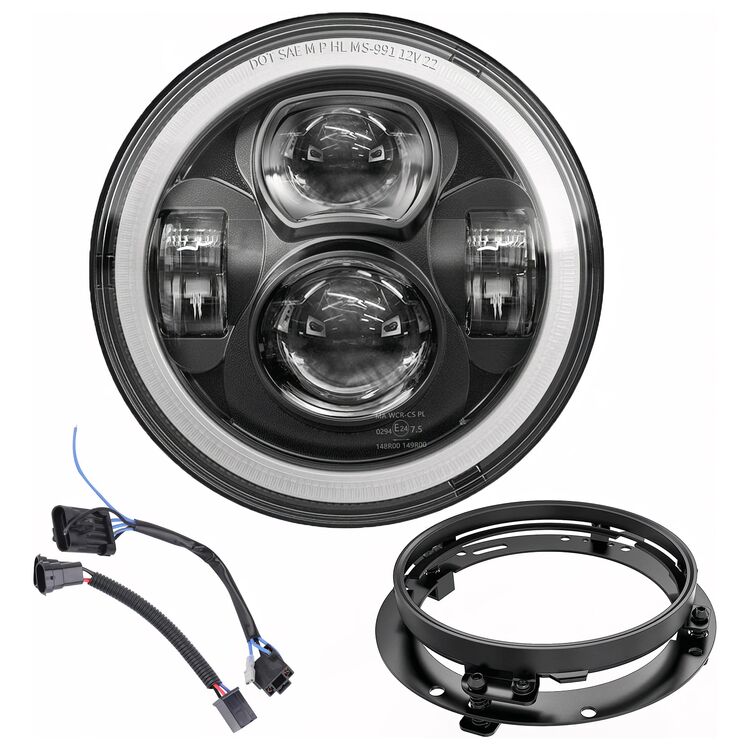 Milwaukee Twins 7" LED Headlight With Mounting Bracket For Harley 1994-2025