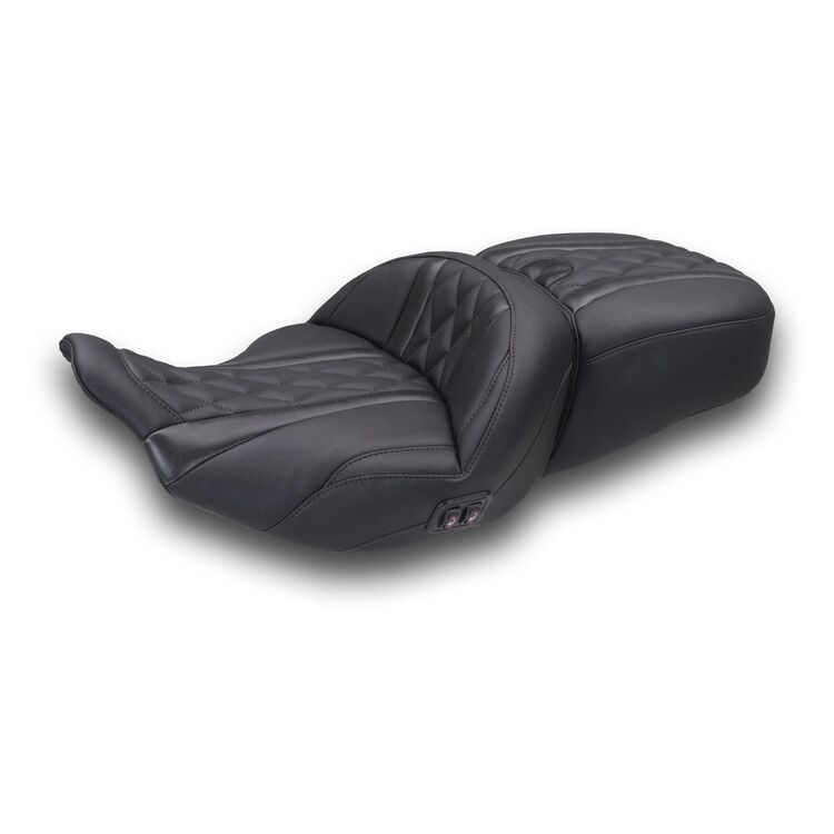 Mustang Super Touring Deluxe Diamond Heated One-Piece 2-Up Seat For Harley FLHX / FLTRX 2023-2026