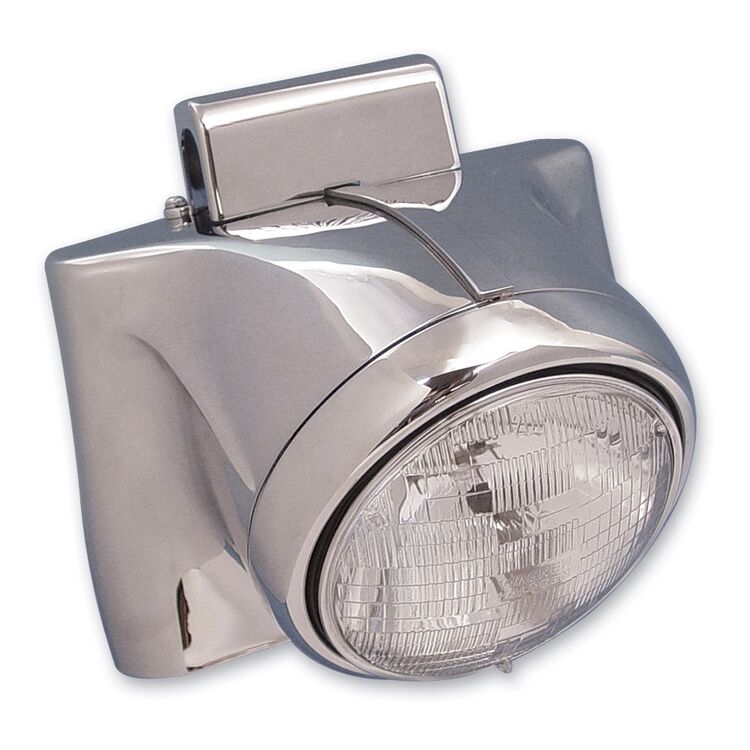 V-Twin Mfg. 7" Chrome Headlamp Cowl Kit For Harley FL 1960-1984 [Previously Installed]
