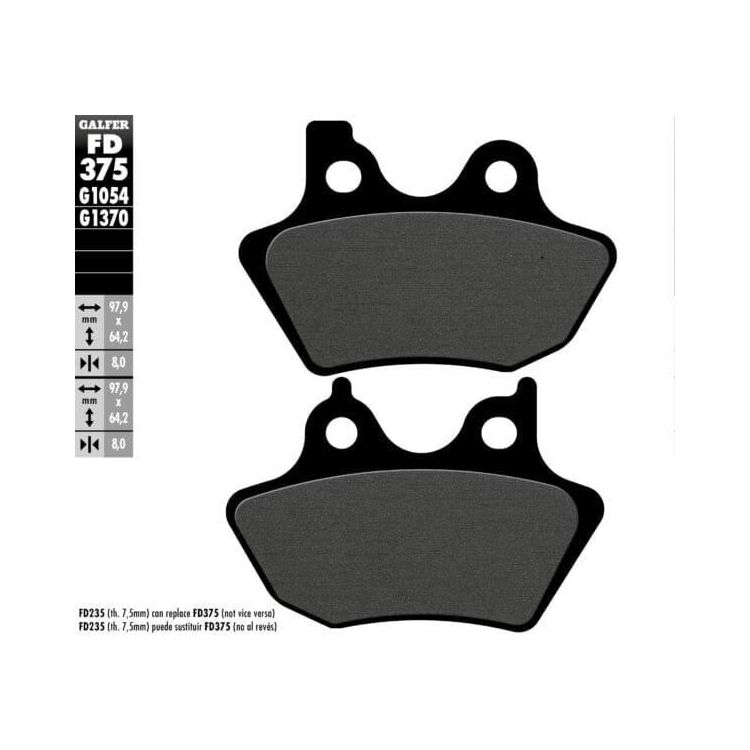 Galfer Organic 1054 Front / Rear Brake Pads For Harley 2000-2007 [Open Box]