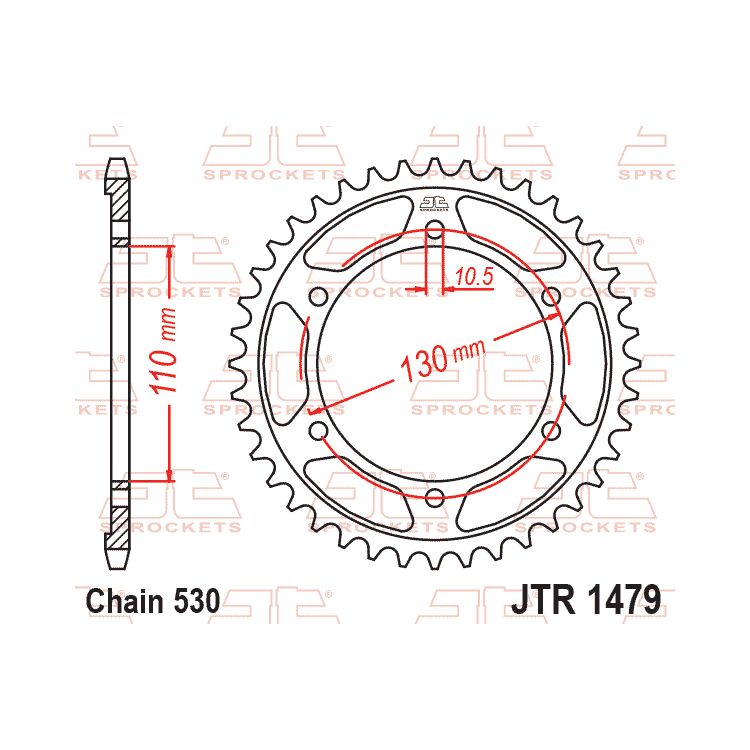 JT Sprockets 530 Rear Steel Sprocket Yamaha R1 / LE 2009-2014