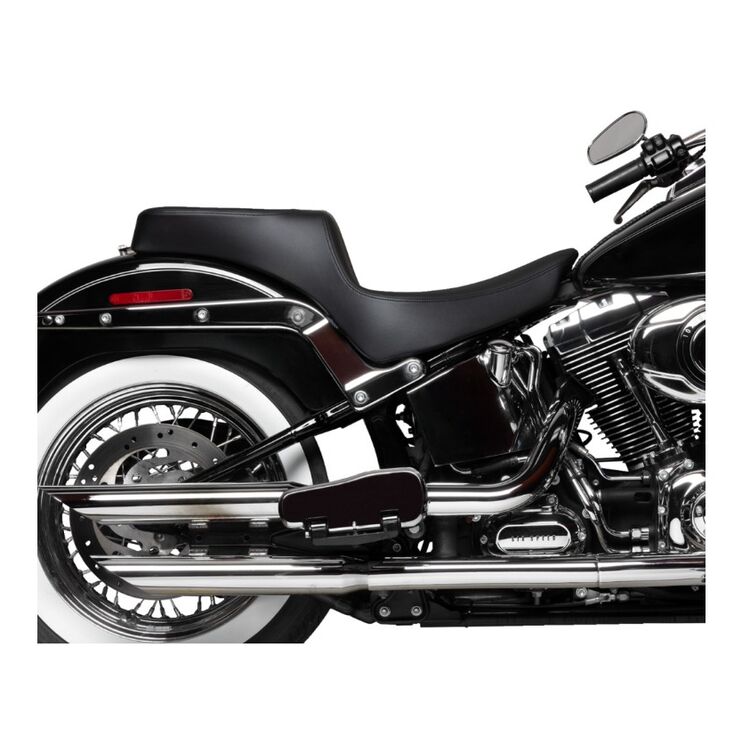 Drag Specialties Predator III 2-Up Seat For Harley Softail 2000-2017 Double Diamond / Black Stitch [Previously Installed]