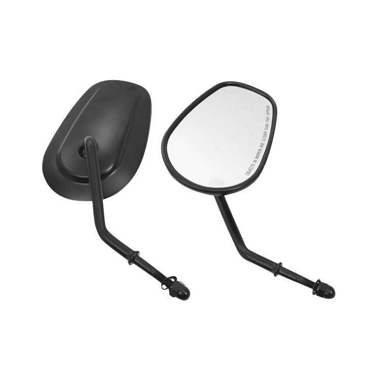 Biker's Choice OE Style Tapered Mirrors Long / Black [Open Box]