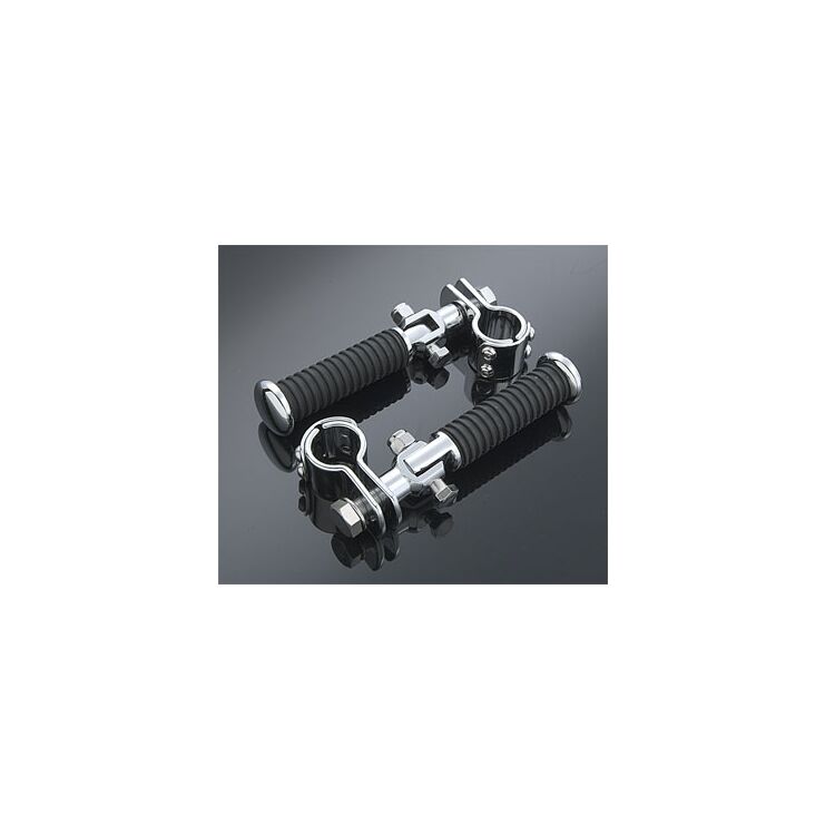 Milwaukee Twins Rubber Footpeg Set With Clamp-On Mount 1" [Open Box]