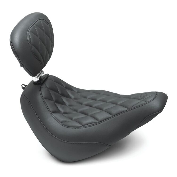 Mustang Wide Tripper Diamond Solo Seat For Harley Softail Street Bob 2018-2026 Black / Without Backre... [Open Box]