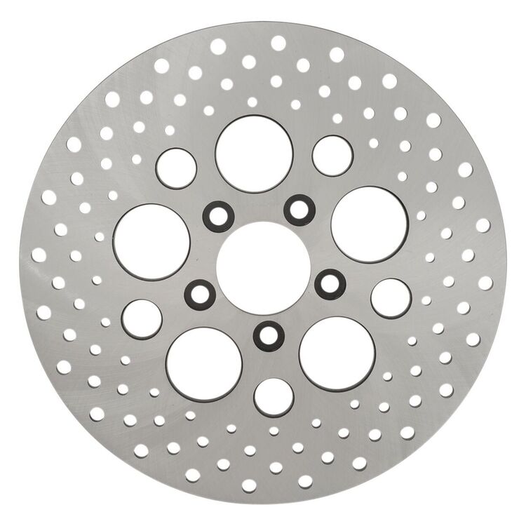 Drag Specialties 11.5" Drilled Stainless Steel Rear Brake Rotor For Harley 2000-2026 Polished Stainless [Previously Installed] Poli... [Previously Installed]