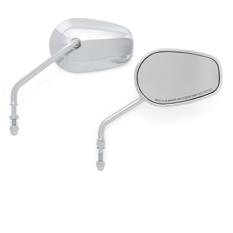 Milwaukee Twins Teardrop OEM Style Mirror Set Long Stem Chrome [Blemished - Good]