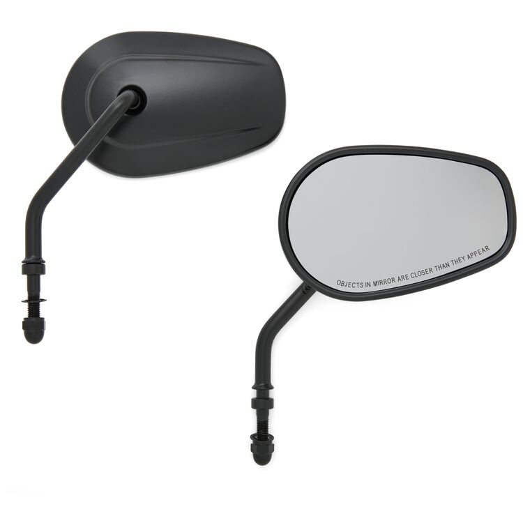 Milwaukee Twins Teardrop OEM Style Mirror Set Short Stem Black [Blemished - Good]